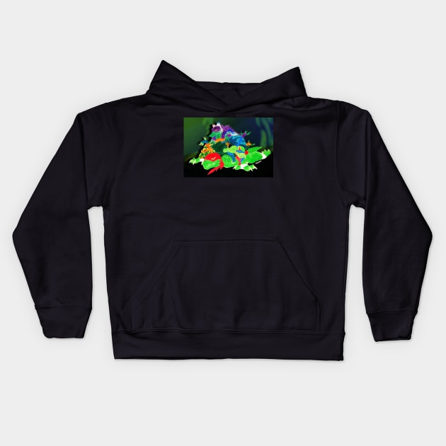 Turtle Pile - Rise of the TMNT Kids Hoodie by Lycoris ArtSpark